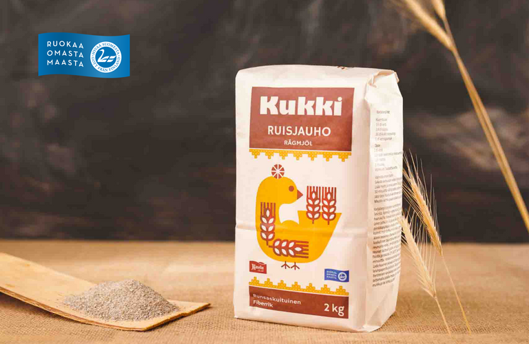 kukki-ruisjauhopussi, jauhoja ja t&auml;hki&auml;